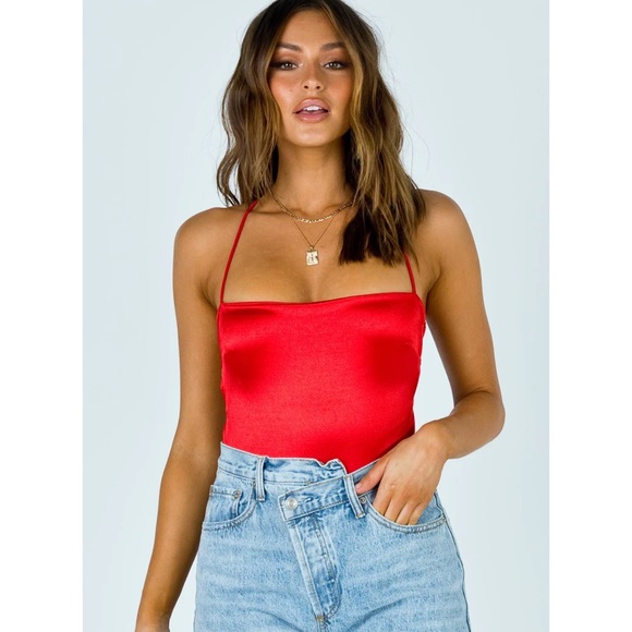 NWT PRINCESS POLLY Gracie Bodysuit in Red - Picture 2 of 11